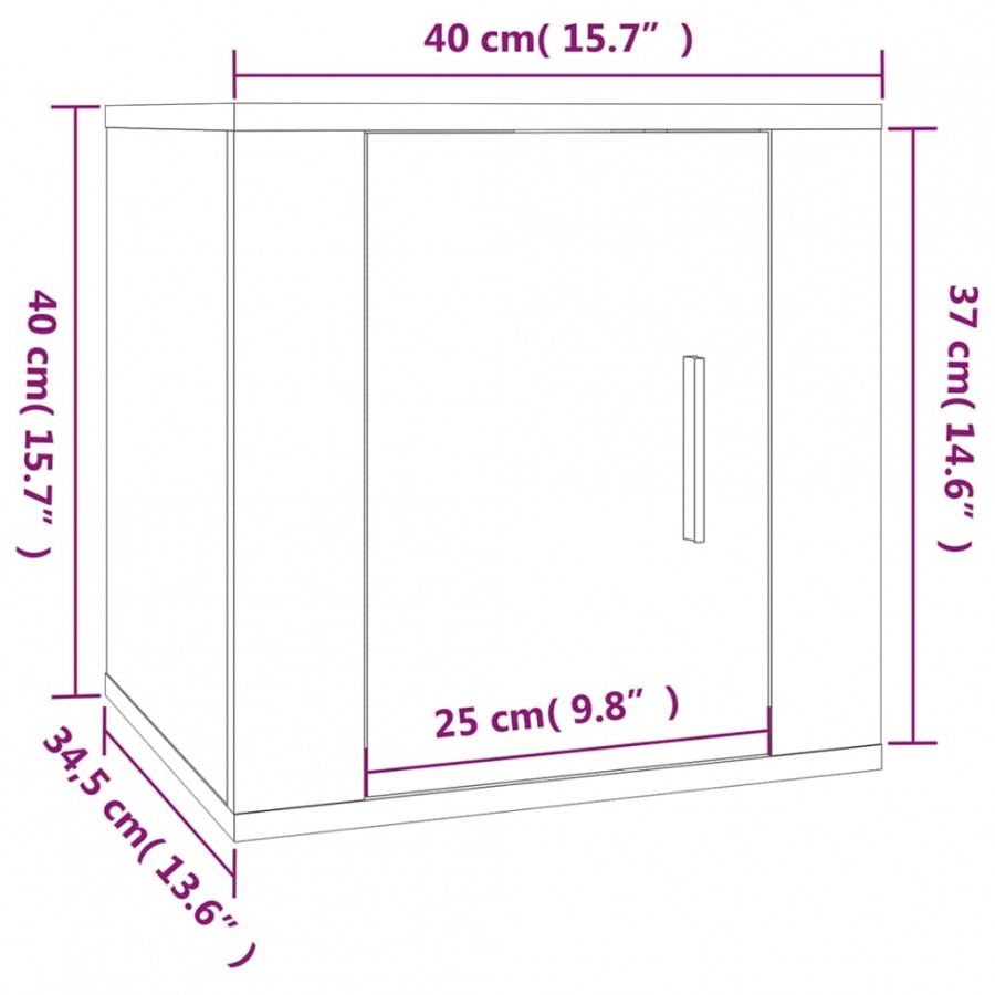 Meubles TV muraux 2 pcs Chêne marron 40x34,5x40 cm Meubles TV muraux 2 pcs Chêne marron 40x34,5x40 cm