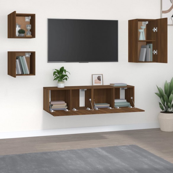 Ensemble de meubles TV 5 pcs Chêne marron Bois d'ingénierie