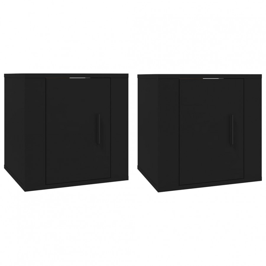 Meubles TV muraux 2 pcs Noir 40x34,5x40 cm Meubles TV muraux 2 pcs Noir 40x34,5x40 cm