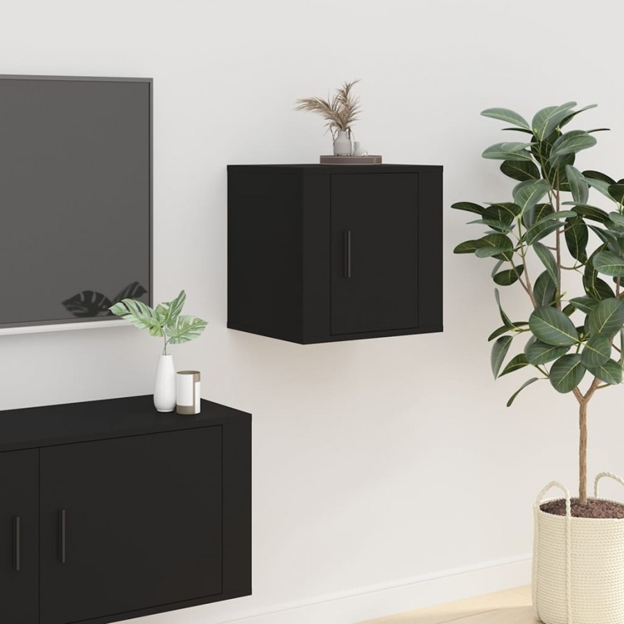 Meubles TV muraux 2 pcs Noir 40x34,5x40 cm Meubles TV muraux 2 pcs Noir 40x34,5x40 cm