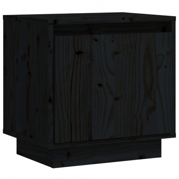 Table de chevet Noir 40x30x40 cm Bois de pin solide