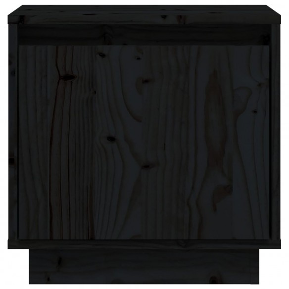 Table de chevet Noir 40x30x40 cm Bois de pin solide