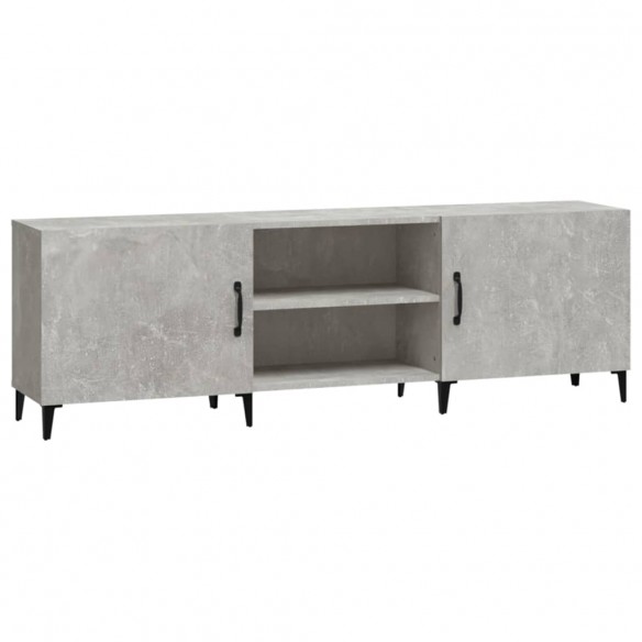 Meuble TV gris béton 150x30x50 cm bois d'ingénierie