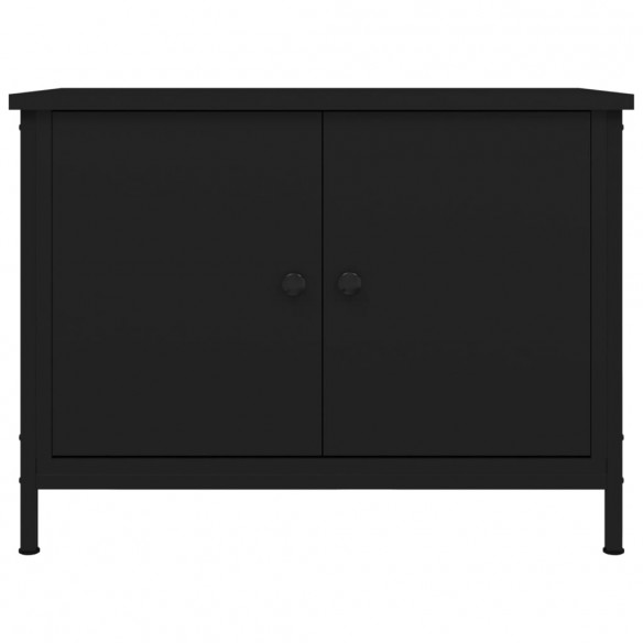 Meuble TV avec portes noir 60x35x45 cm bois d'ingénierie