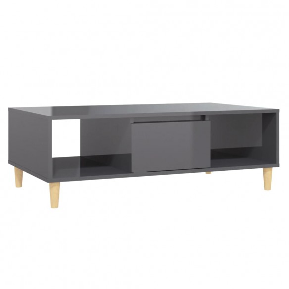 Table basse Gris brillant 103,5x60x35 cm Aggloméré