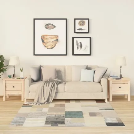 Tables d'appoint 2 pcs 40x40x39 cm Bois massif de pin