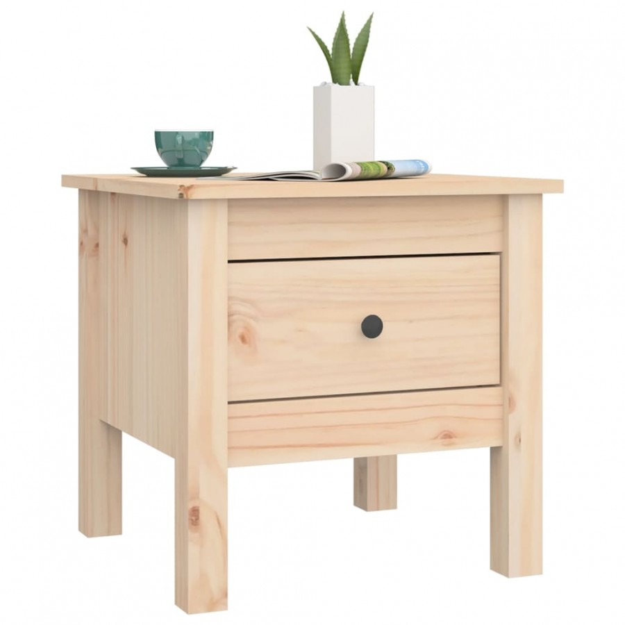 Tables d'appoint 2 pcs 40x40x39 cm Bois massif de pin