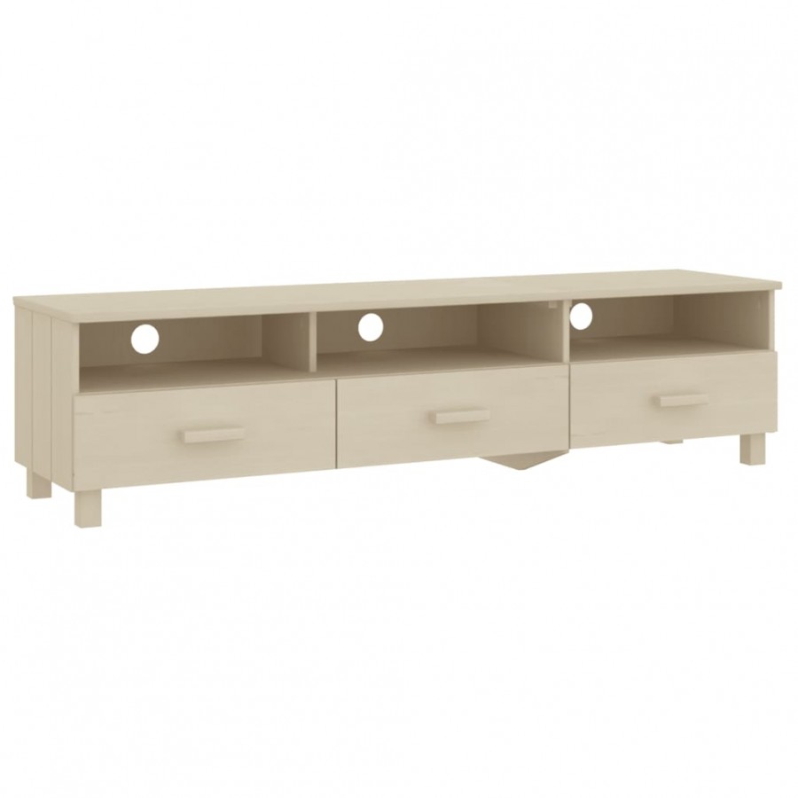Meuble TV HAMAR Marron miel 158x40x40 cm Bois massif de pin Meuble TV HAMAR Marron miel 158x40x40 cm Bois massif de pin