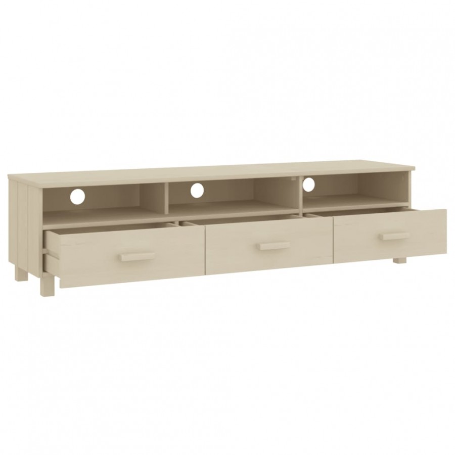 Meuble TV HAMAR Marron miel 158x40x40 cm Bois massif de pin Meuble TV HAMAR Marron miel 158x40x40 cm Bois massif de pin