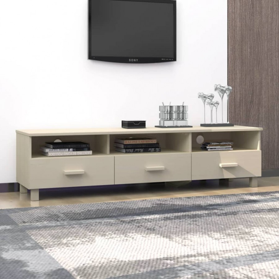 Meuble TV HAMAR Marron miel 158x40x40 cm Bois massif de pin Meuble TV HAMAR Marron miel 158x40x40 cm Bois massif de pin