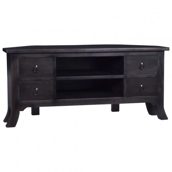 Meuble TV Café noir clair 100x40x45 cm Bois massif d'acajou