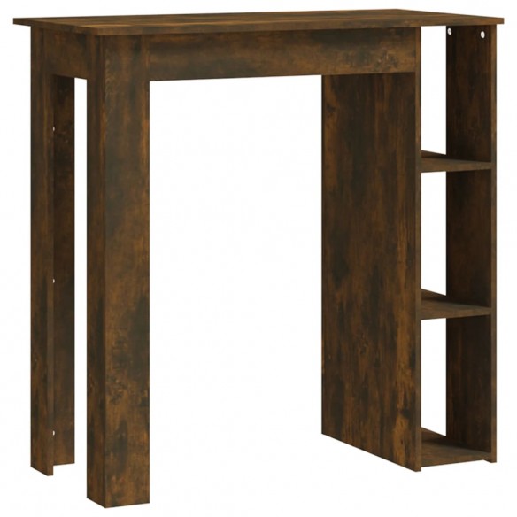 Table de bar avec étagère Chêne fumé 102x50x103,5 cm Aggloméré