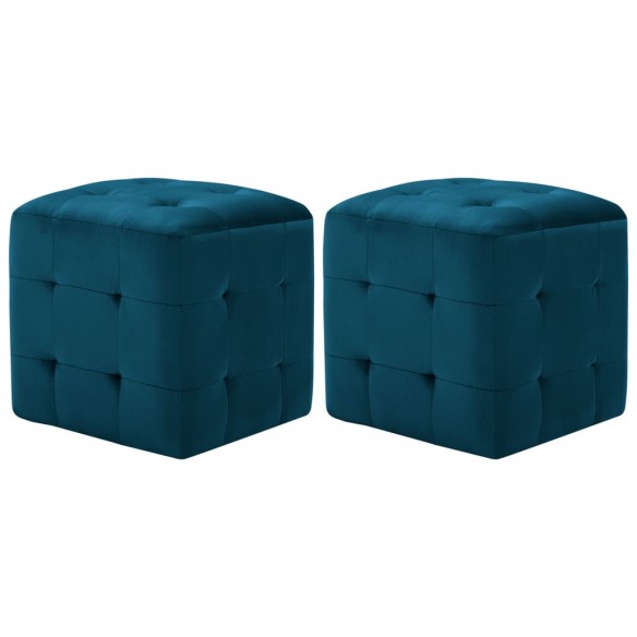 2 pcs Tables de chevet Bleu 30x30x30 cm Tissu velours