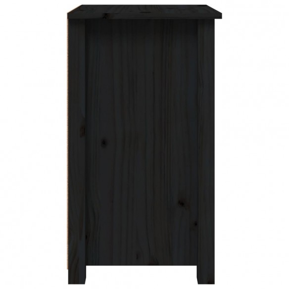 Table de chevet Noir 40x35x61,5 cm Bois de pin massif