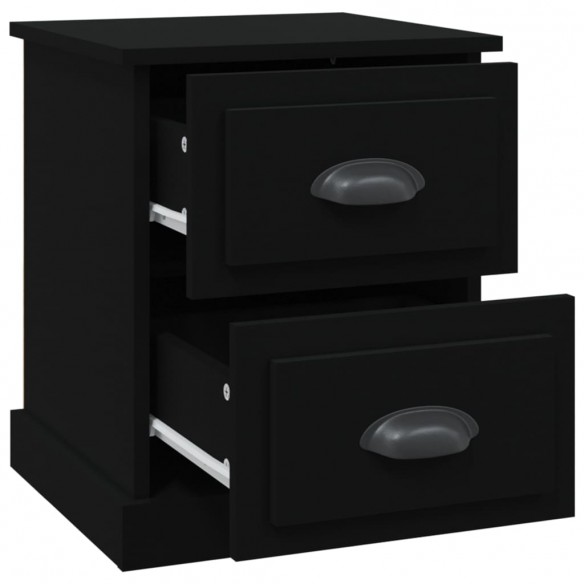 Tables de chevet 2 pcs noir 39x39x47,5 cm bois d'ingénierie