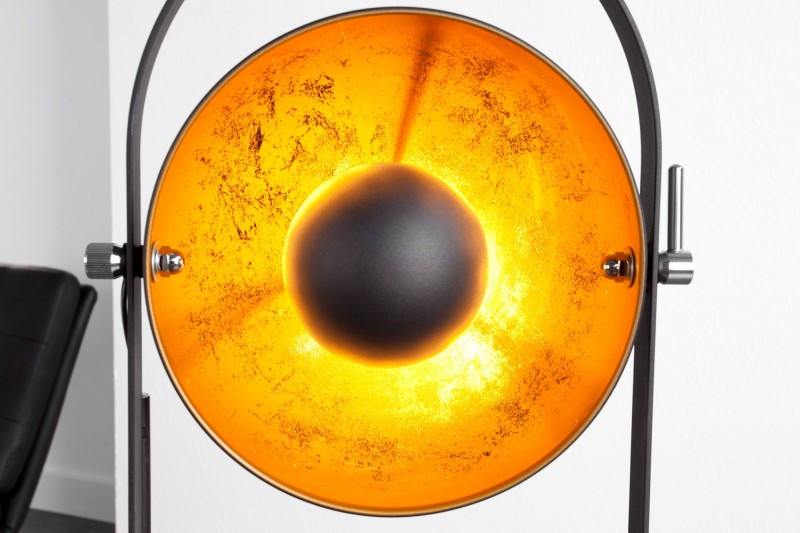 Ensemble de 3 lampadaires en acier inoxydable coloris noir et or