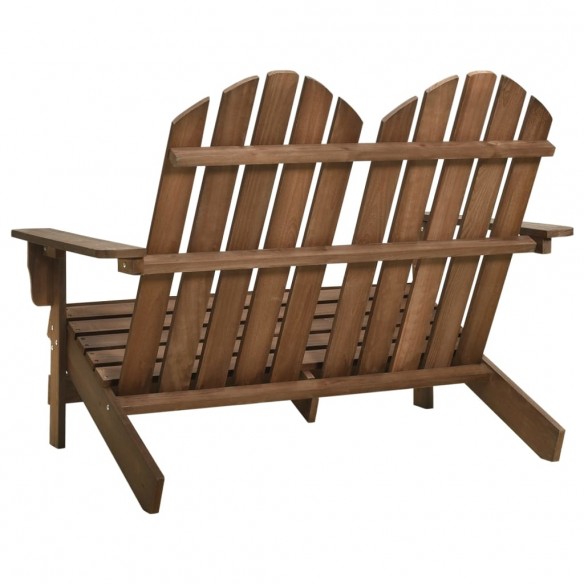 Chaise de jardin Adirondack 2places Bois de sapin massif Marron