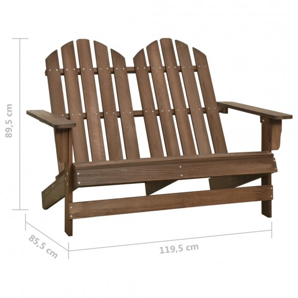 Chaise de jardin Adirondack 2places Bois de sapin massif Marron