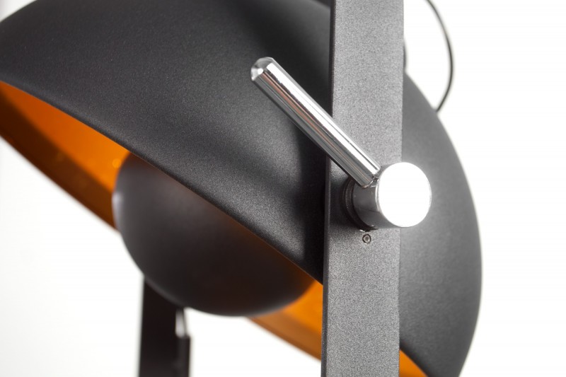 Ensemble de 3 lampadaires en acier inoxydable coloris noir et or