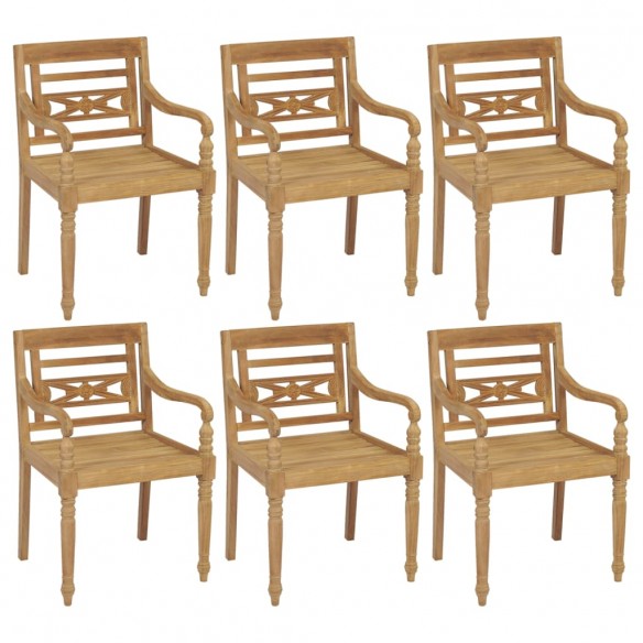 Chaises Batavia 6 pcs Bois de teck solide