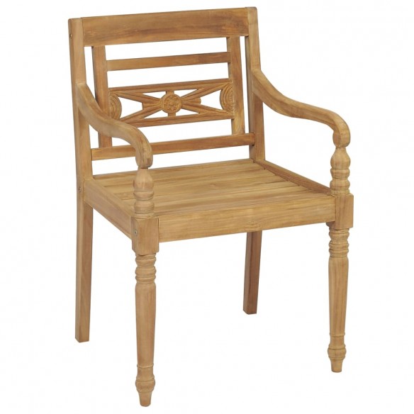 Chaises Batavia avec coussins 6 pcs Bois de teck solide