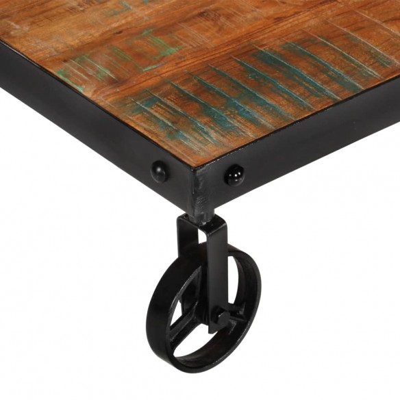 Table basse avec roulettes 100x60x26 cm Bois de récupération