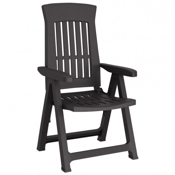 Chaises inclinables de jardin 2 pcs anthracite PP