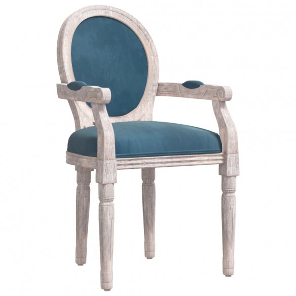 Chaise à manger bleu 54x56x96,5 cm velours