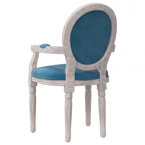 Chaise à manger bleu 54x56x96,5 cm velours