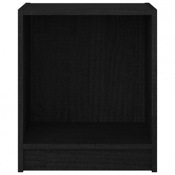Table de chevet Noir 35,5x33,5x41,5 cm Bois de pin massif