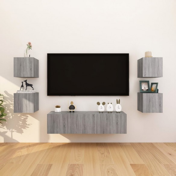 Meuble TV mural Sonoma gris 30,5x30x30 cm