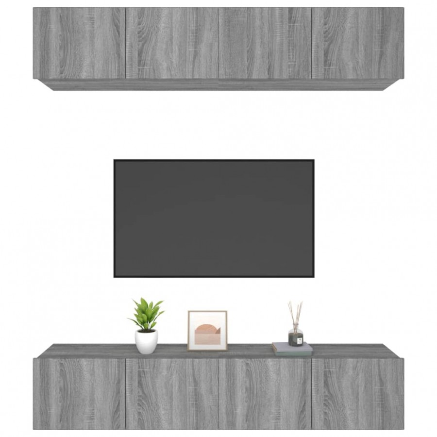 Meubles TV 4 pcs Sonoma gris 80x30x30 cm  Meubles TV 4 pcs Sonoma gris 80x30x30 cm