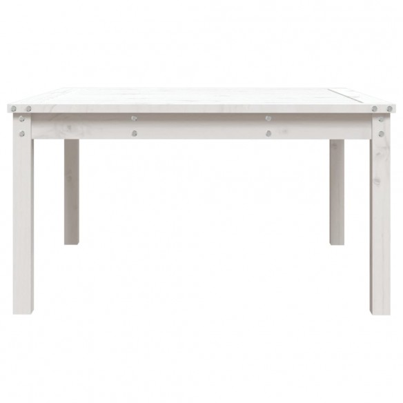 Table de jardin blanc 82,5x82,5x45 cm bois massif de pin