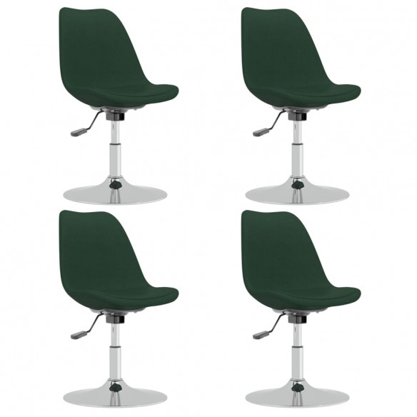 Chaises pivotantes à manger lot de 4 vert foncé tissu