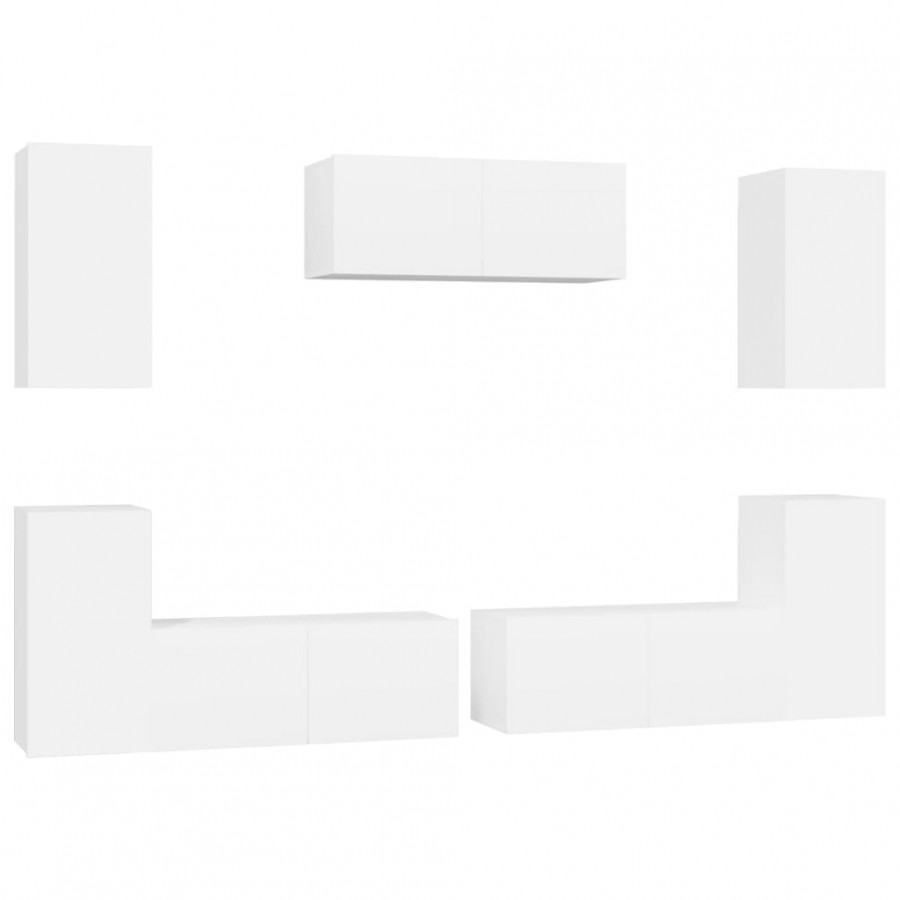 Ensemble de meubles TV 7 pcs Blanc  Ensemble de meubles TV 7 pcs Blanc