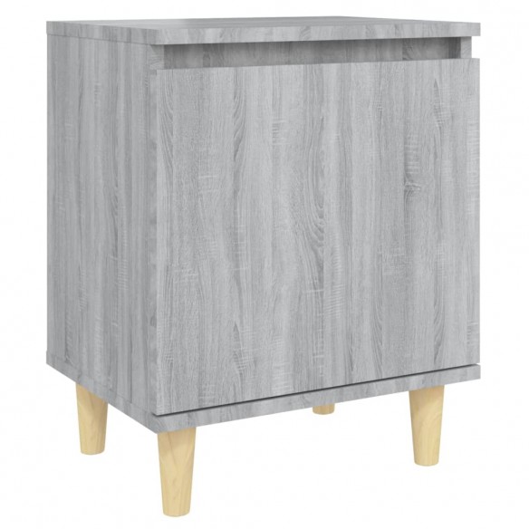 Table de chevet avec pieds en bois Sonoma gris 40x30x50 cm