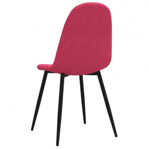 Chaises à manger lot de 2 Rouge bordeaux Velours