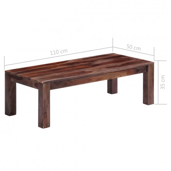 Table basse Gris 110 x 50 x 35 cm Bois de Sesham massif