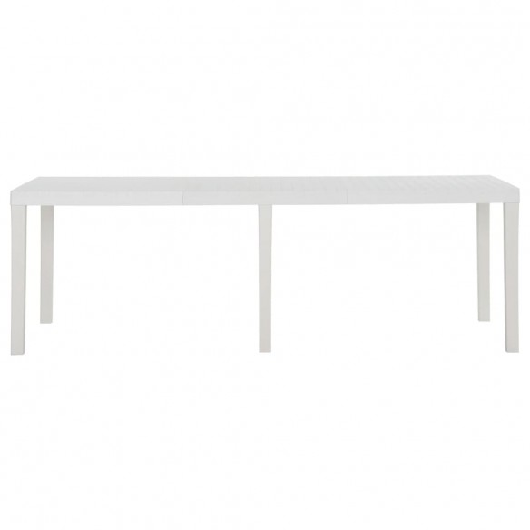 Table de jardin 220x90x72 cm PP Blanc