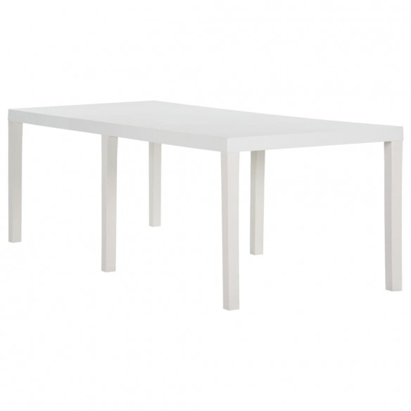 Table de jardin 220x90x72 cm PP Blanc