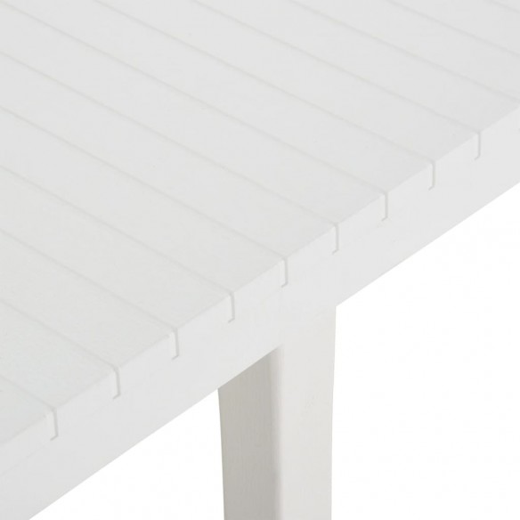 Table de jardin 220x90x72 cm PP Blanc