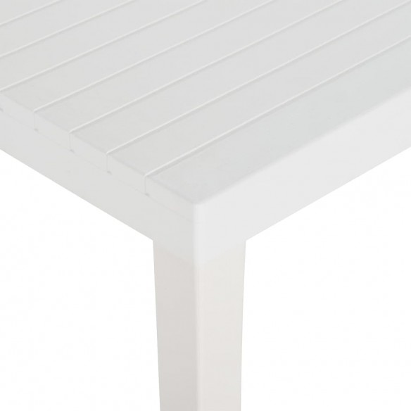 Table de jardin 220x90x72 cm PP Blanc