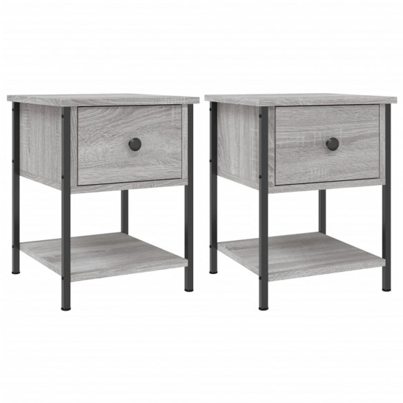 Tables de chevet 2 pcs sonoma gris 34x35,5x45cm bois ingénierie