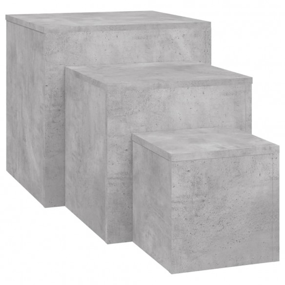 Tables d'appoint 3 pcs Gris béton Aggloméré