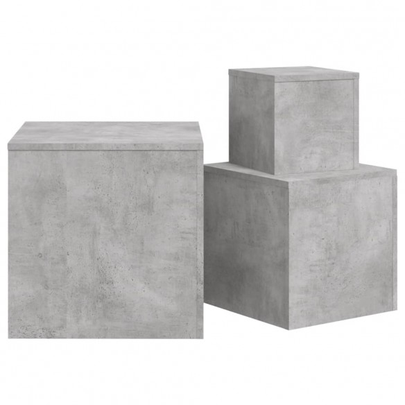 Tables d'appoint 3 pcs Gris béton Aggloméré