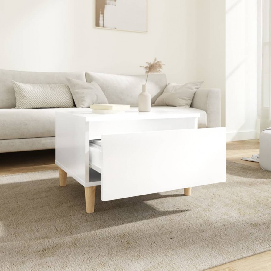 Table d'appoint Blanc brillant 50x46x35 cm 