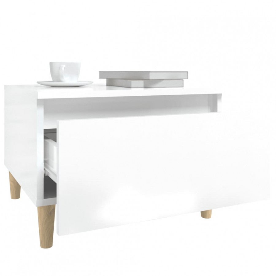 Table d'appoint Blanc brillant 50x46x35 cm 