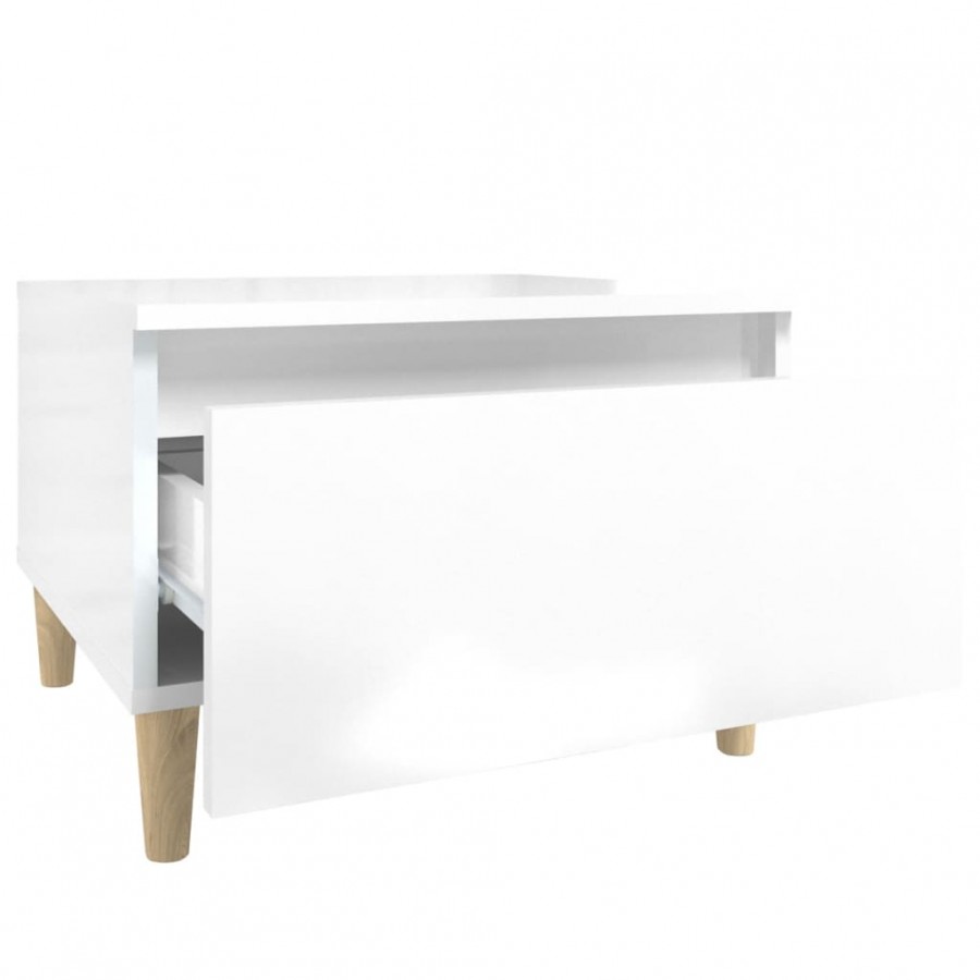 Table d'appoint Blanc brillant 50x46x35 cm 