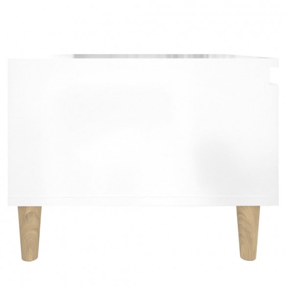 Table d'appoint Blanc brillant 50x46x35 cm Bois d'ingénierie