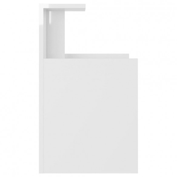 Table de chevet Blanc brillant 40x35x60 cm Aggloméré